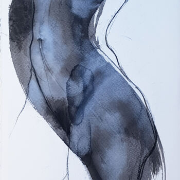 Peinture intitulée "scupture sur tache" par Laurent Bergues, Œuvre d'art originale, Encre