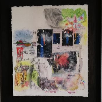 Dessin intitulée "L'arcane(S) des fle…" par Baptiste Vanweydeveldt, Œuvre d'art originale, Collages Monté sur Autre panneau…