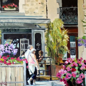 Painting titled "Bistrot à Sainte-Su…" by Pascal Brachet, Original Artwork, Oil