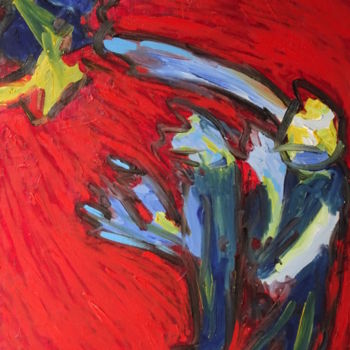 Painting titled "Applaus für Baselitz" by Dieter Hamm, Original Artwork