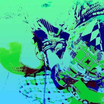 Arts numériques intitulée "le-musicien-africai…" par Mysane, Œuvre d'art originale, Peinture numérique
