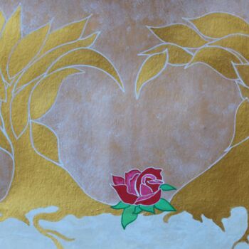 Peinture intitulée "Dialogue avec la ro…" par Corinne Brossier (Atelier de l'imaginaire), Œuvre d'art originale, Acrylique