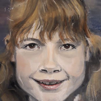 Painting titled "Lucile" by Yann Bes, Original Artwork, Oil