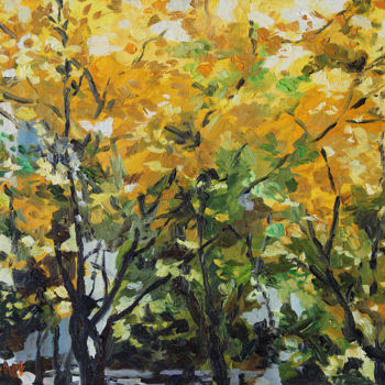Ζωγραφική με τίτλο "Automne-Ile de la J…" από Pascal Brachet, Αυθεντικά έργα τέχνης, Λάδι