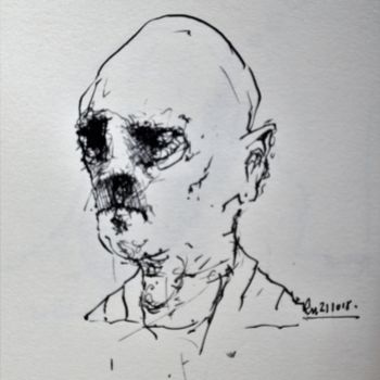 「Poor Richard (1)」というタイトルの描画 Stephan Rodriguez Warnemündeによって, オリジナルのアートワーク, インク