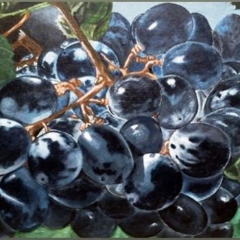 Pittura intitolato "Grappolo d'uva" da Franco Fumo, Opera d'arte originale, Acrilico