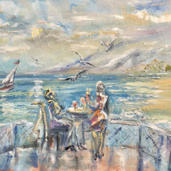 Painting titled "Ненастье." by Alina Asanova, Original Artwork, Oil