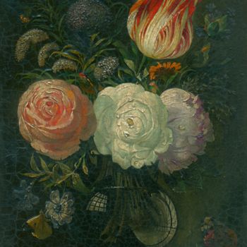 Pintura titulada "Flowers" por Nikolay Biryukov, Obra de arte original, Oleo