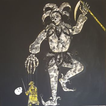 Painting titled "Macabre bouffonnerie" by Sonia Michel, Original Artwork, Acrylic