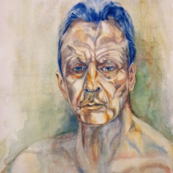 Peinture intitulée "Ejercicio retrato L…" par Benilde, Œuvre d'art originale, Aquarelle