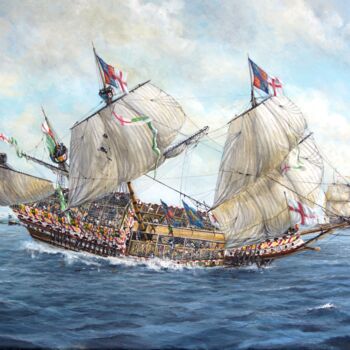 제목이 "Mary Rose 1545"인 미술작품 Łukasz Kasperczyk로, 원작, 기름