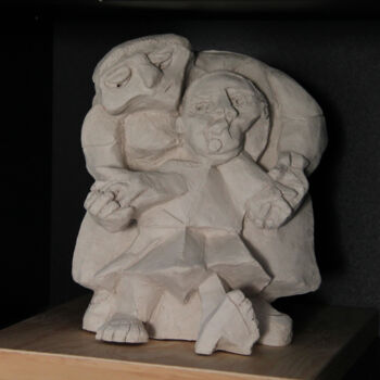 Sculpture intitulée "Premiers pas d'apré…" par Catherine Costet (Lccat), Œuvre d'art originale, Terre cuite