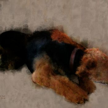 Digital Arts titled "Comme chien et chat" by Pia De Panicis, Original Artwork, Digital Painting
