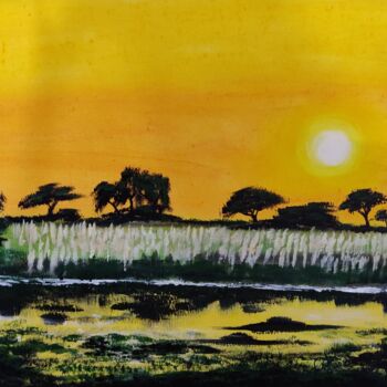 Malarstwo zatytułowany „The Kans Grass Fiel…” autorstwa Mahfuzur Rahman, Oryginalna praca, Akryl