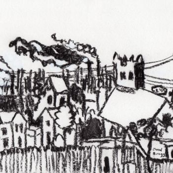 Drawing titled "Anacortes Refinery…" by Janel Bragg, Original Artwork, Charcoal