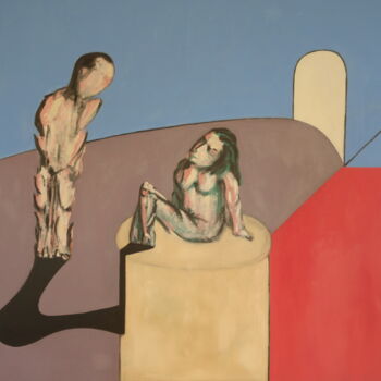 Peinture intitulée "chemin de pensée N°4" par Bruno Leblais, Œuvre d'art originale, Huile