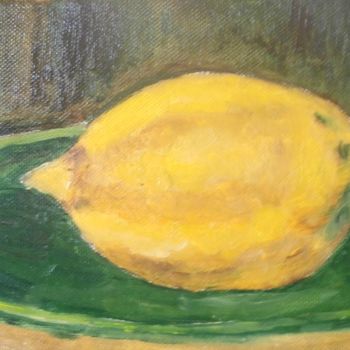 Peinture intitulée "le citron d'après M…" par Bernard Brizoul, Œuvre d'art originale, Huile