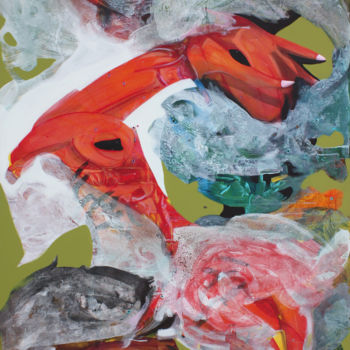 Schilderij getiteld "Lovers" door Pribi, Origineel Kunstwerk, Acryl