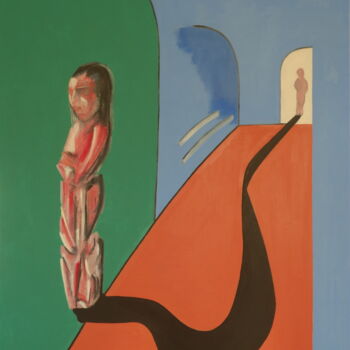 Peinture intitulée "chemin de pensée N°2" par Bruno Leblais, Œuvre d'art originale, Huile