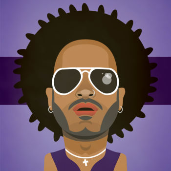 Digital Arts titled "lenny kravitz" by Andrea Pisano, Original Artwork, Digital Painting
