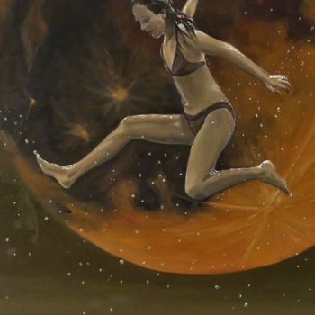 Painting titled "L'insouciance" by Cécile Pardigon, Original Artwork, Oil