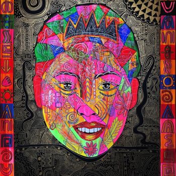 Painting titled "Divine Comédie II" by Tara Shakti, Original Artwork, Acrylic