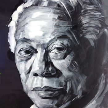 Malerei mit dem Titel "Zao wou ki" von Maryse Coin (Ryse Kaïa), Original-Kunstwerk, Acryl Auf Keilrahmen aus Holz montiert