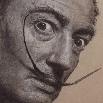 图画 标题为“Salvador Dali” 由Vincent Haller, 原创艺术品, 粉笔