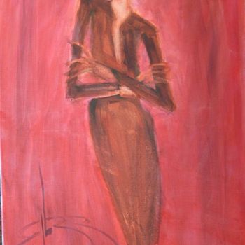 Painting titled "FASHION RED (46pefp)" by Richard Herr, Original Artwork