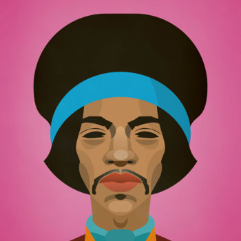 Digital Arts titled "jimi hendrix" by Andrea Pisano, Original Artwork, Digital Painting