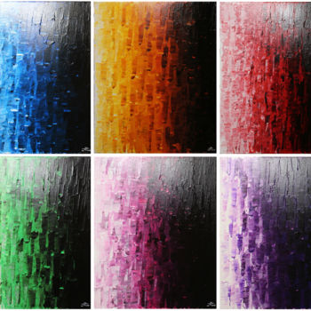 Peinture intitulée "Fondus colorés" par Jonathan Pradillon, Œuvre d'art originale, Acrylique Monté sur Châssis en bois