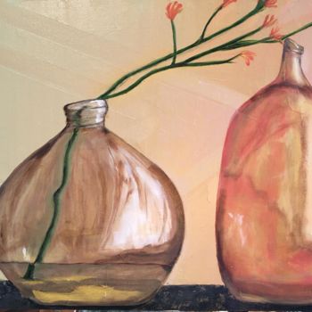 Painting titled "Vase artisanale" by Daciana, Original Artwork, Oil