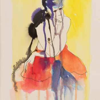 Dessin intitulée "Dialogue with Matis…" par Viktoria Daneva, Œuvre d'art originale, Encre