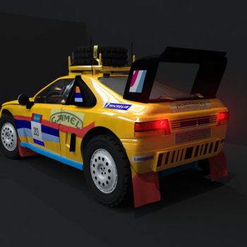 Digital Arts titled "Peugeot 405 T16 Dak…" by Aleksandar Milic Stankovic, Original Artwork, 3D Modeling