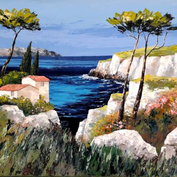 Ζωγραφική με τίτλο "Calanques" από Marc Degieux, Αυθεντικά έργα τέχνης, Λάδι
