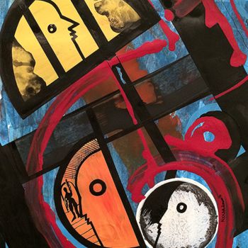 「Hidden Truths」というタイトルの絵画 Koola Adamsによって, オリジナルのアートワーク, アクリル