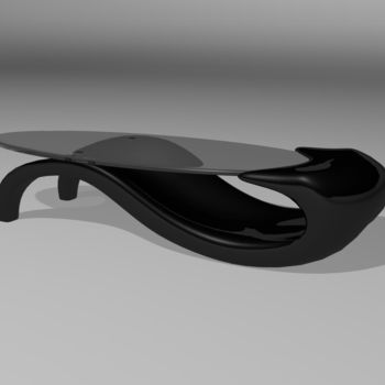 数字艺术 标题为“Black glass table 3…” 由Aleksandar Milic Stankovic, 原创艺术品, 三维建模