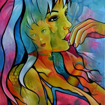 「touchée en plein rê…」というタイトルの絵画 Jeannette Guichard-Bunelによって, オリジナルのアートワーク, オイル