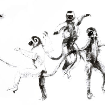 Drawing titled "Propithèques.jpg" by Gaele Flao, Original Artwork
