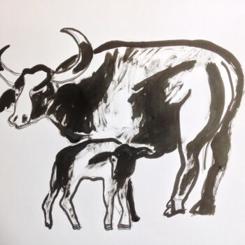 Drawing titled "maternite" by Janna Shulrufer, Original Artwork, Ink