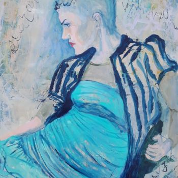 Painting titled "Girl with Attitude" by Jill Carrott, Original Artwork, Acrylic