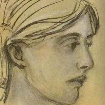 Dessin intitulée "Virginie W" par Marie Pascale Martins, Œuvre d'art originale, Fusain