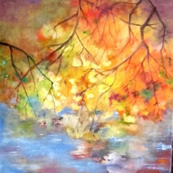 Peinture intitulée "l'automne" par Danielle Mangeon, Œuvre d'art originale, Acrylique