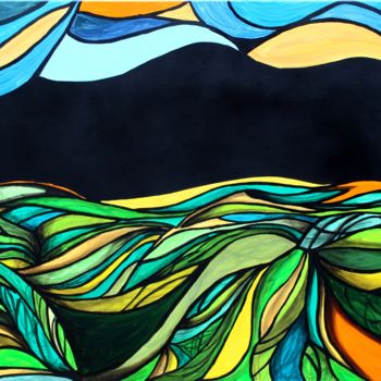 Painting titled "Colors lacs" by Stephanie Maltempi, Original Artwork, Acrylic