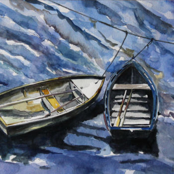 Peinture intitulée "Les âmes soeurs" par Pascal Brachet, Œuvre d'art originale, Aquarelle