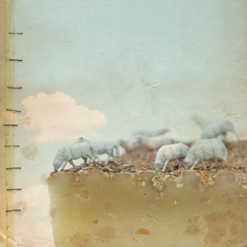Digital Arts titled "landscape (sheeps o…" by Andrea Pisano, Original Artwork, Digital Painting