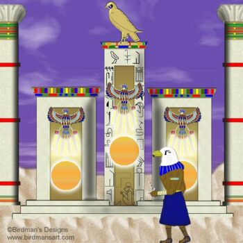 Painting titled "Temple of Horus" by Mike Sexton, Original Artwork, Other