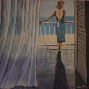 Peinture intitulée "FEMME AU BALCON" par Eric Altmeyer, Œuvre d'art originale, Acrylique