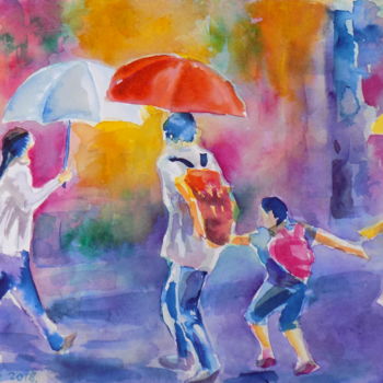 Pintura titulada "Rainy Monday" por Maja Grecic, Obra de arte original, Acuarela