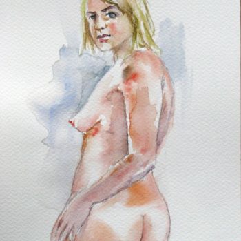「Expectation No.3」というタイトルの絵画 Zsolt Székelyhidiによって, オリジナルのアートワーク, 水彩画